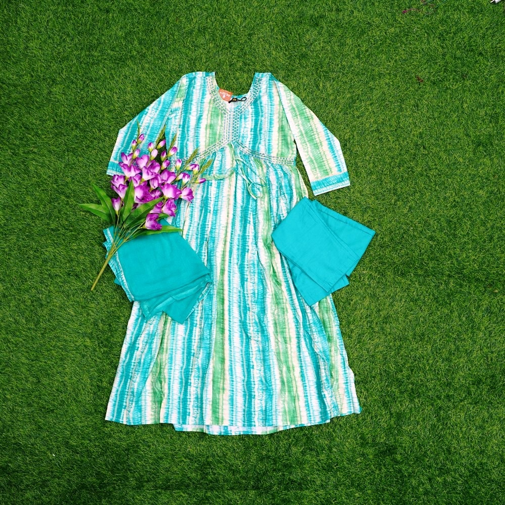 Green Colored Alia Cut Designer Dress - She Needs - The Saree World